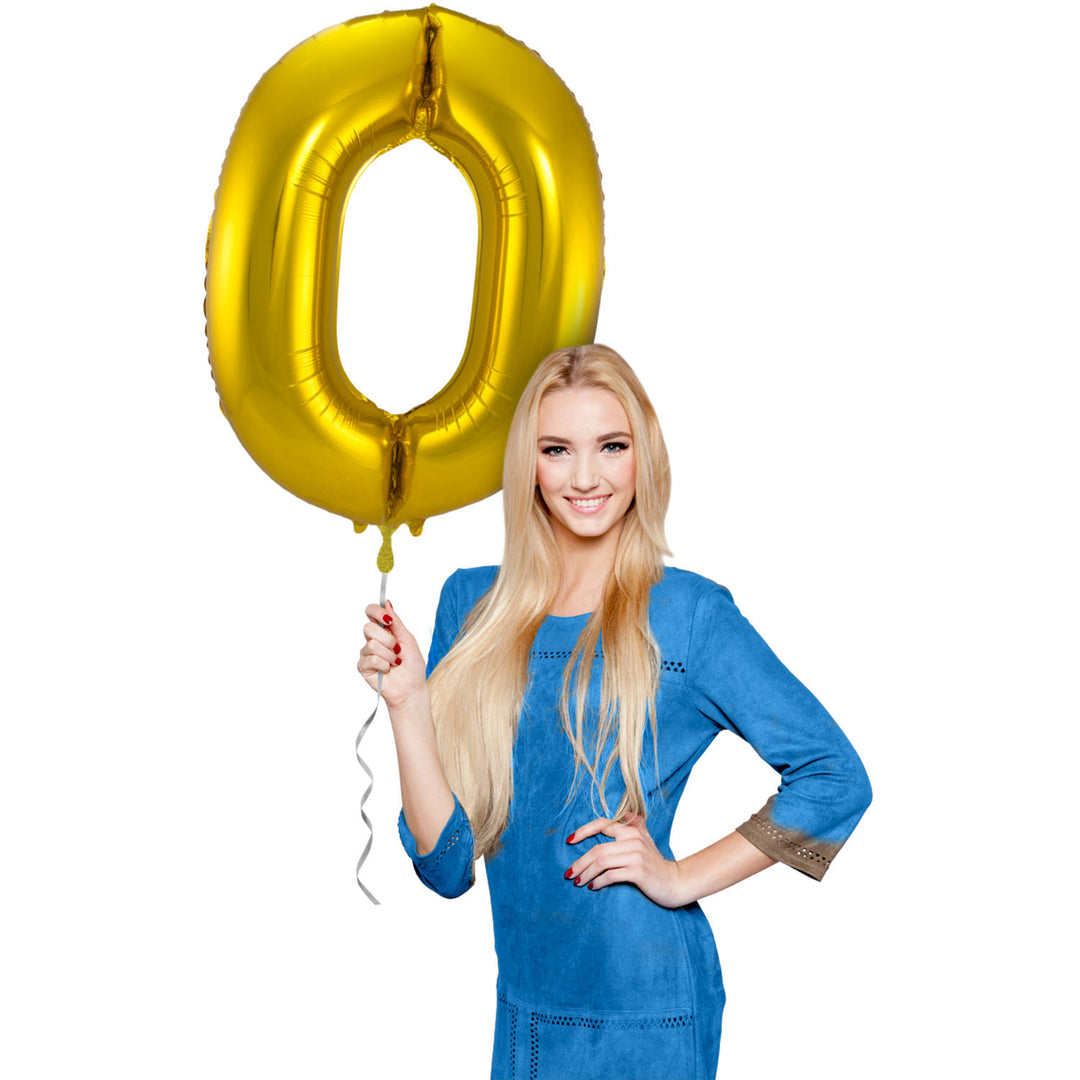 Ballon en Forme de Chiffre 0 (Or, 86 cm)