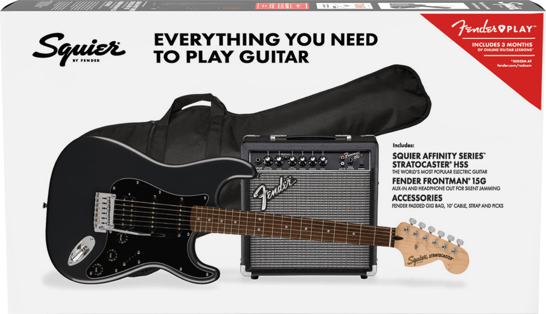 Fender Squier Sonic Stratocaster El-Guitar Start Package (noir)