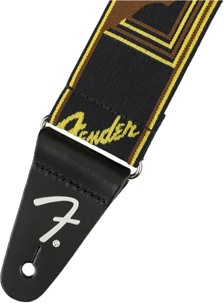 Fender Weighless Guitar Strap (Black/Yellow/Brown, 2")