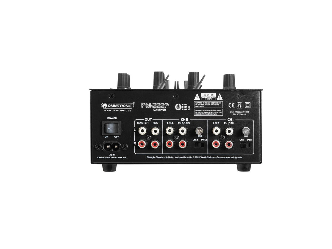 OMNITRONIC PM-222P table de mixage DJ 2 canaux avec lecteur