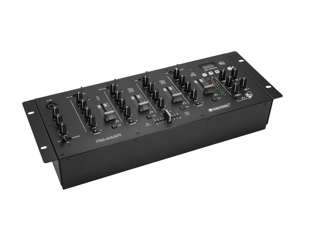 OMNITRONIC PM-444Pi Mixeur DJ 4 canaux avec lecteur & interface USB