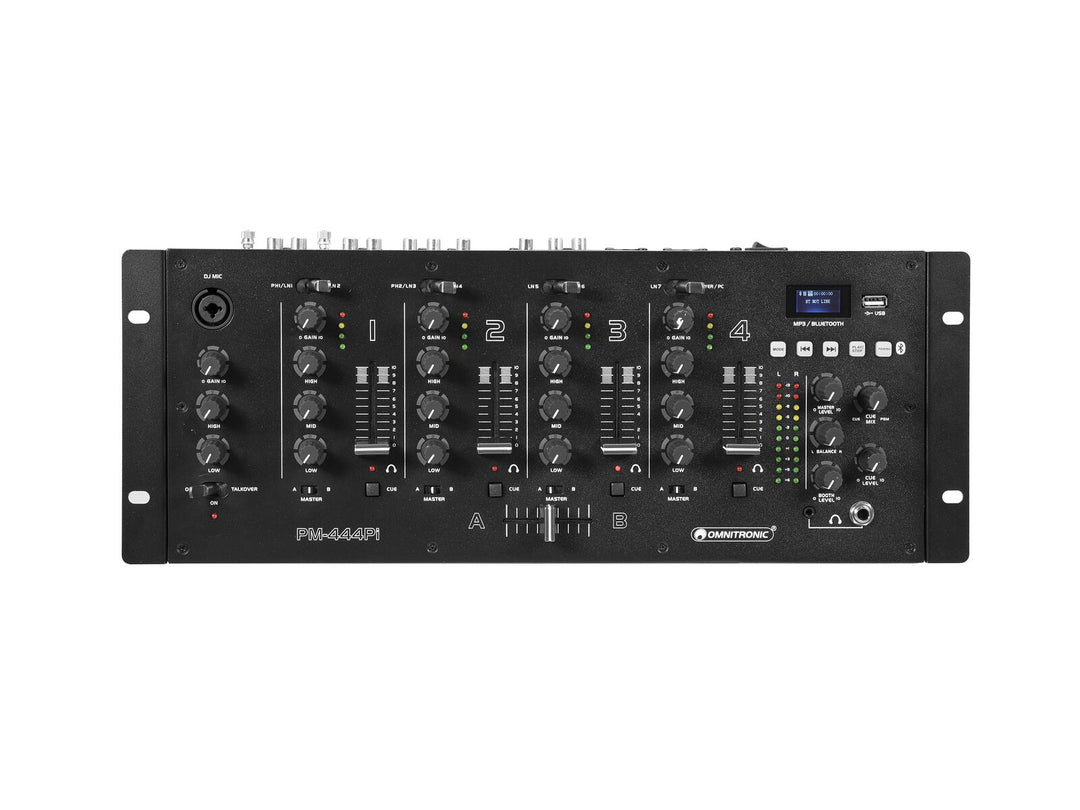 OMNITRONIC PM-444Pi Mixeur DJ 4 canaux avec lecteur & interface USB