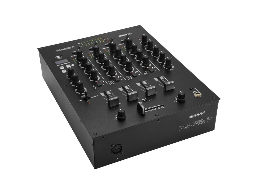 OMNITRONIC PM-422P Mixeur DJ 4 canaux avec Bluetooth & lecteur USB