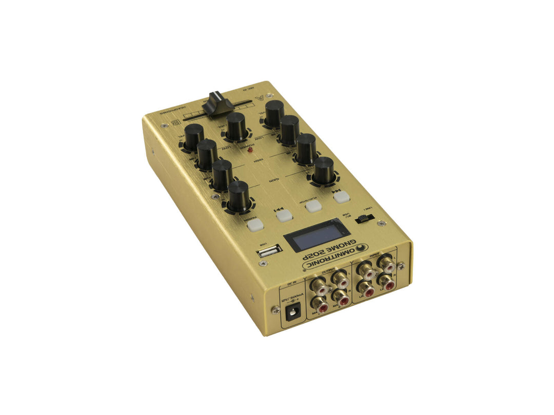 OMNITRONIC GNOME-202P mini-table de mixage dorée