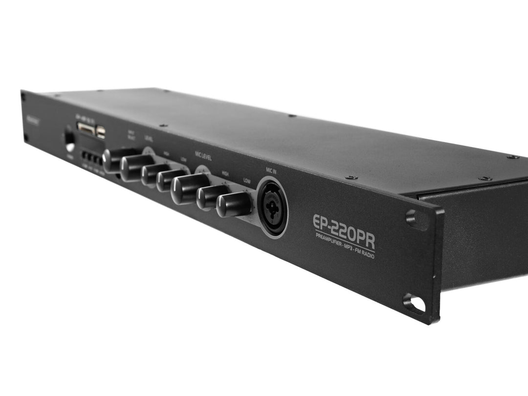 OMNITRONIC EP-220PR Préamplificateur avec lecteur MP3 et radio FM
