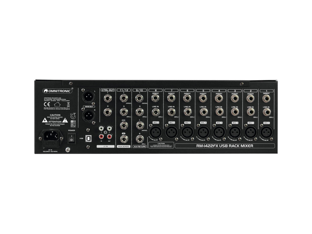 OMNITRONIC RM-1422FX USB Console de mixage rackable