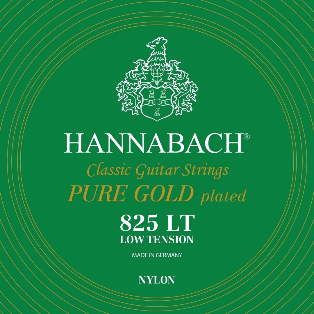 Hannabach Cordes pour guitare classique Serie 825 Low tension plaquées or spécialisées - Set Low