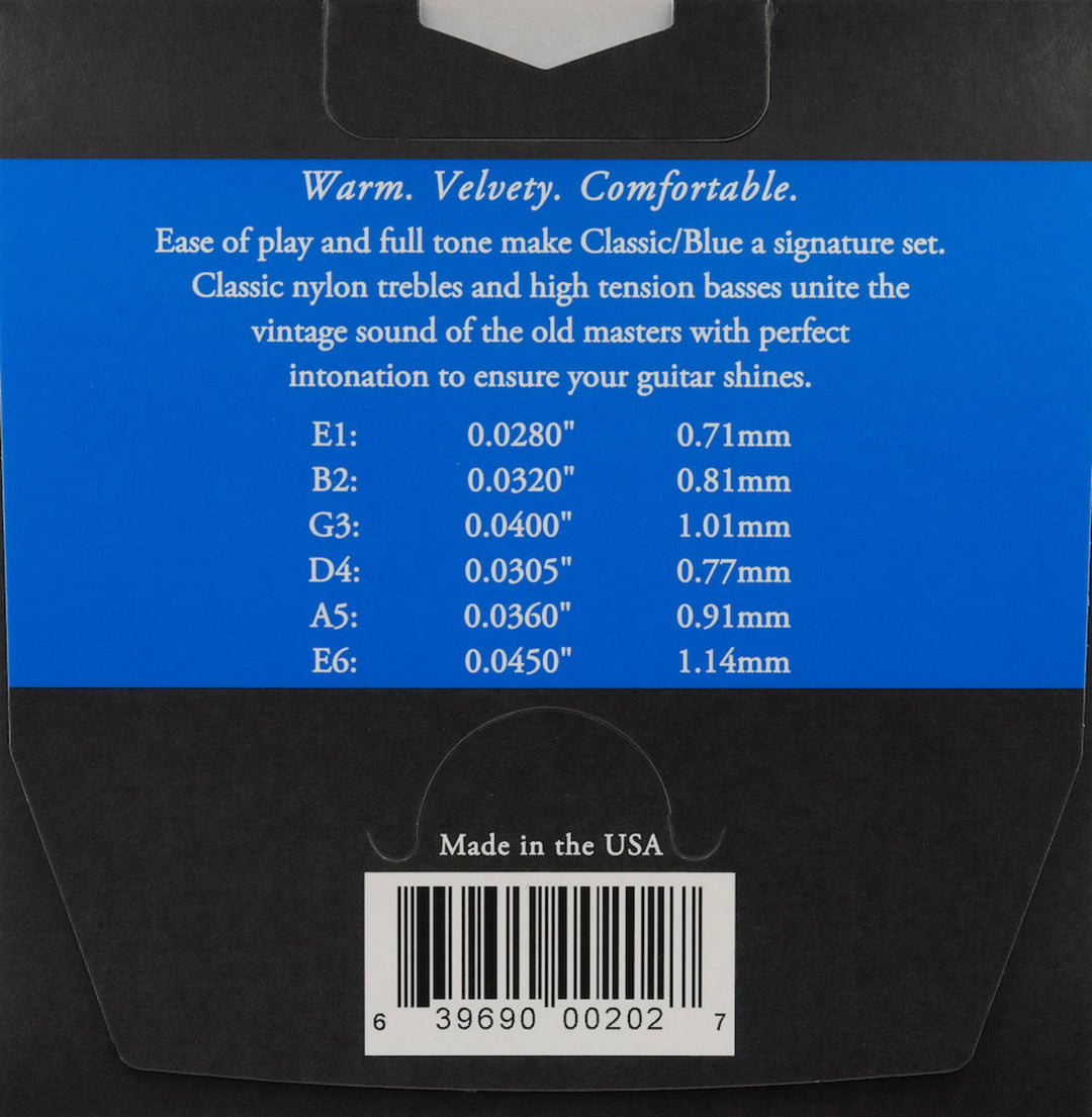 Cordes Augustine pour guitare classique Classic Label - set Classic Blue (normal/aigu)