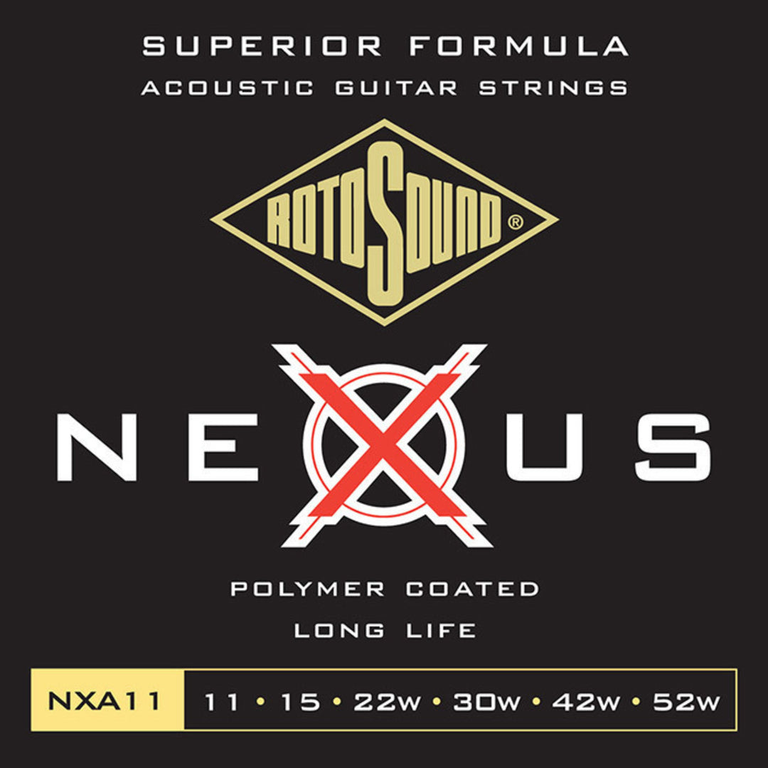 Cordes Rotosound pour guitare acoustique Nexus revêtues - Set Light 11-52 (NXA11)