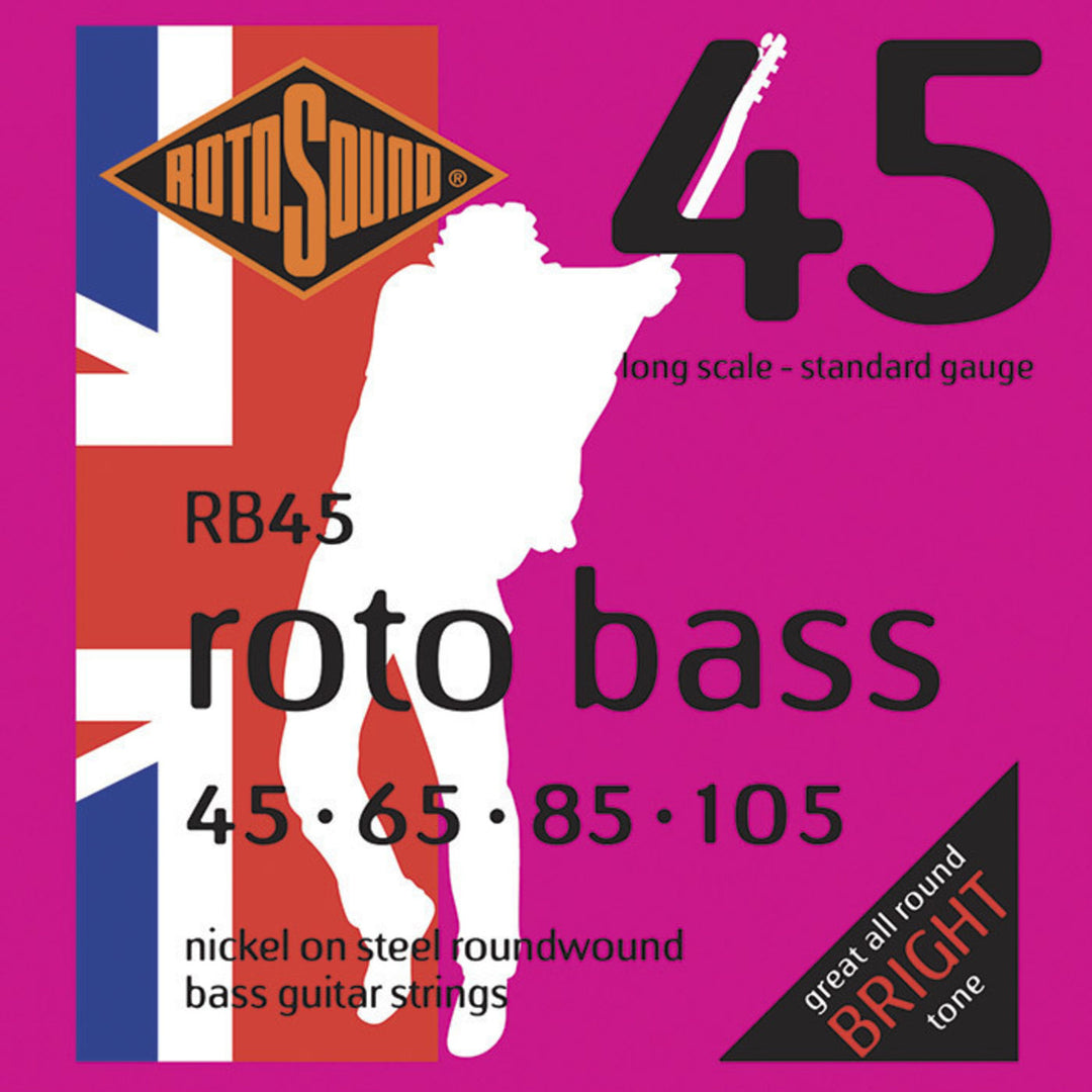 Rotosound Cordes de basse électrique Roto Bass - Set 4 cordes Nickel Standard 45-105 (RB45)