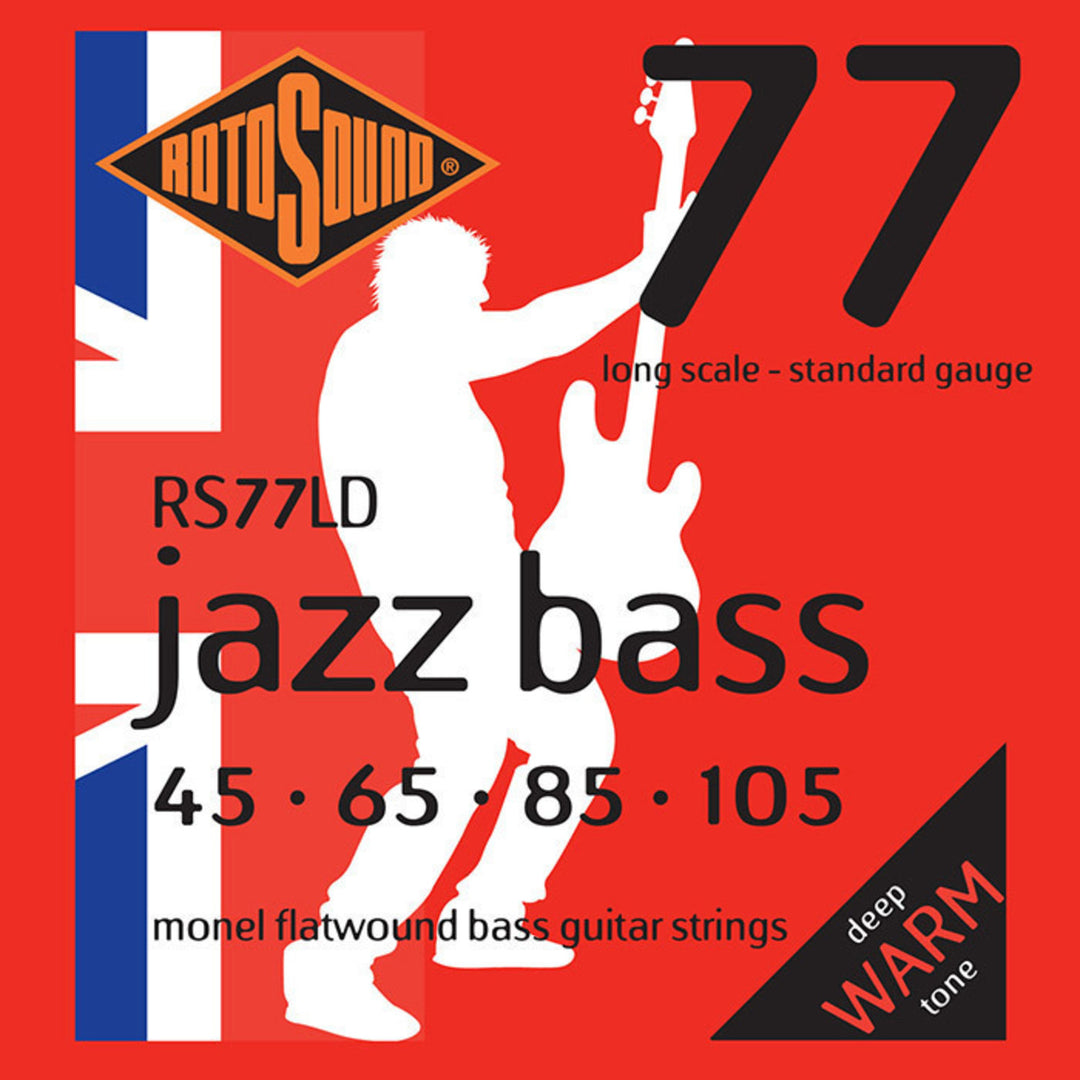 Rotosound cordes de Jazz Bass Jazz Bass 77 - Set 4 cordes à filet plat Standard 45-105 (RS77LD)
