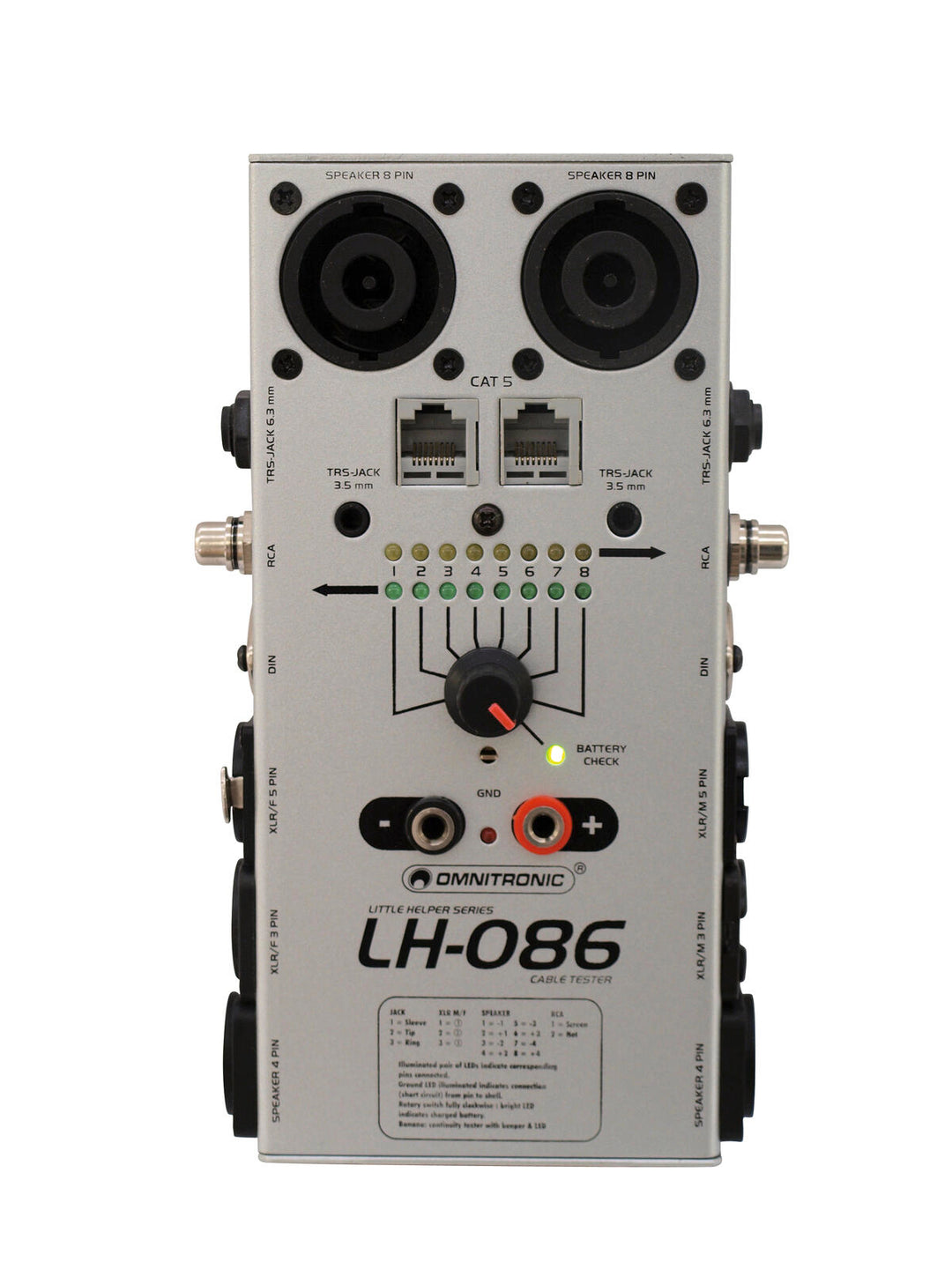 OMNITRONIC LH-086 Testeur de câbles