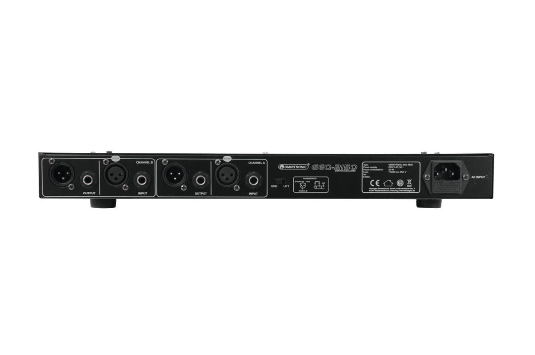 Omnitronic GEQ-2150 2x 15 Bandes Égaliseur Graphique