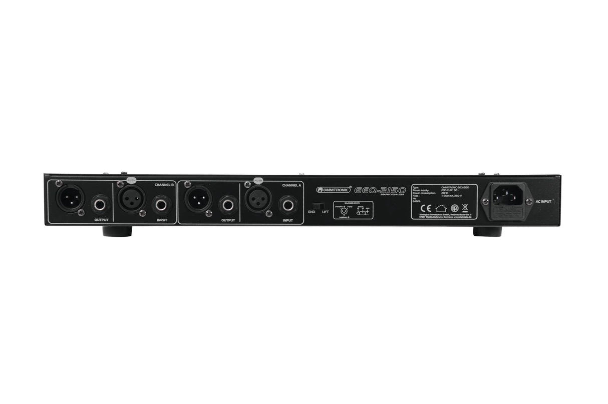 Omnitronic GEQ-2150 2x 15 Bandes Égaliseur Graphique