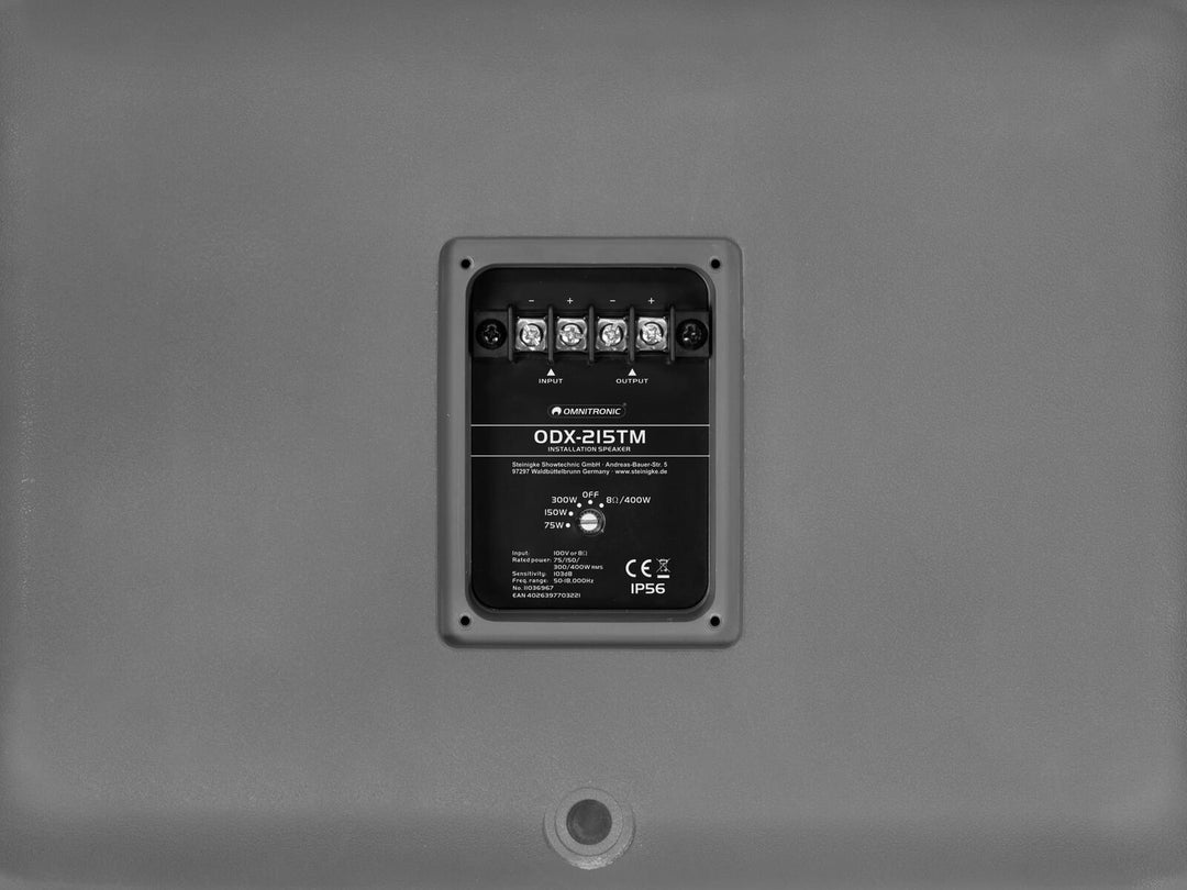 OMNITRONIC Enceinte d’installation ODX-215TM 100V gris dark