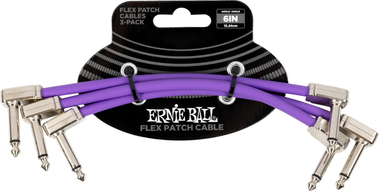 Ernie Ball 6452 Câble patch Flex Violet 15cm lot de 3