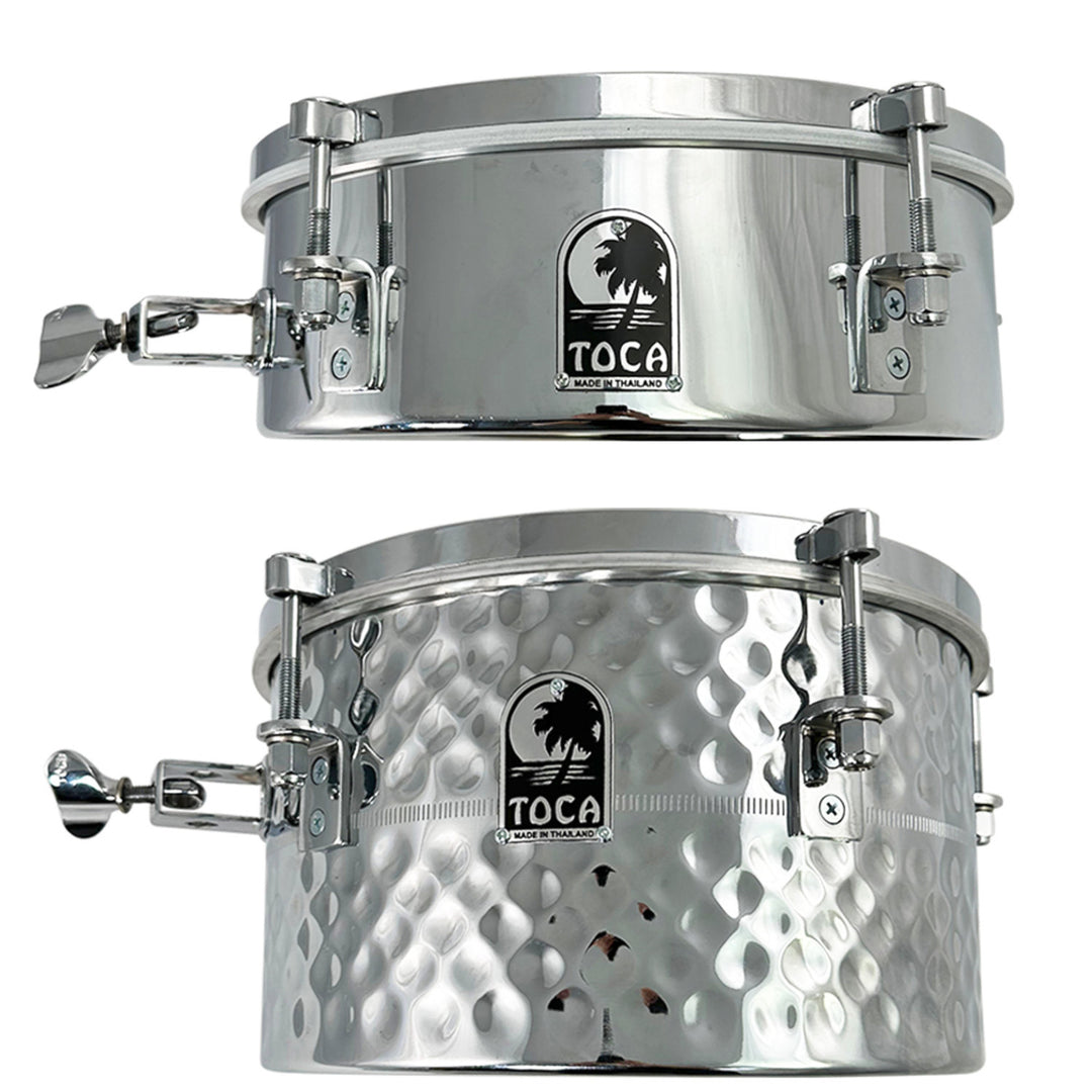 Toca extensions de batterie Timbales - 12" x 4" en acier inoxydable (T-412-SS)