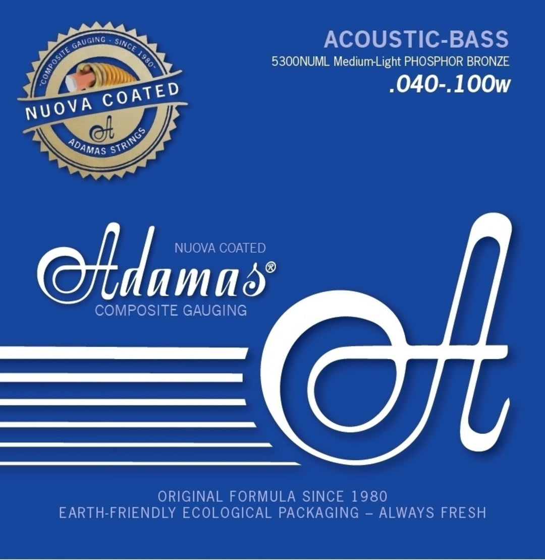 Cordes Adamas pour basse acoustique Nuova coated - Set 4 cordes med-light (5300NU-ML)