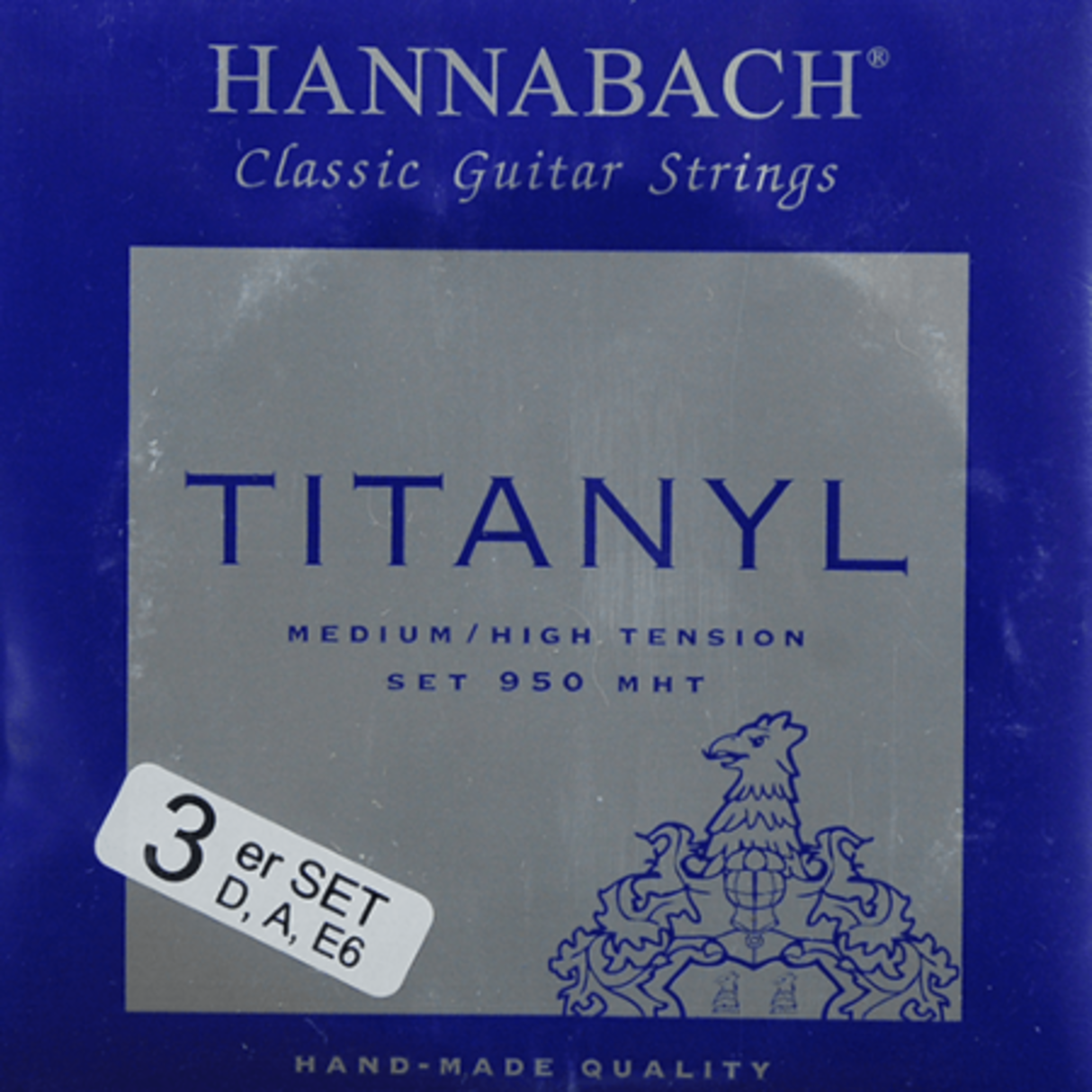 Hannabach Strings for classic guitar Serie 950 Medium/High Tension Titanyl - Set of 3 Bass (9507MHT)