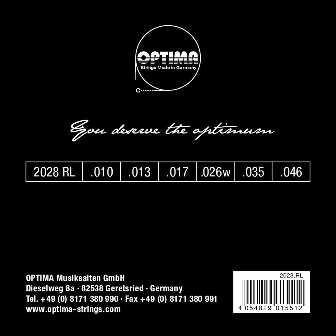 Optima Strings pour guitare électrique cordes Gold à filet rond - Ensemble (2028 RL)