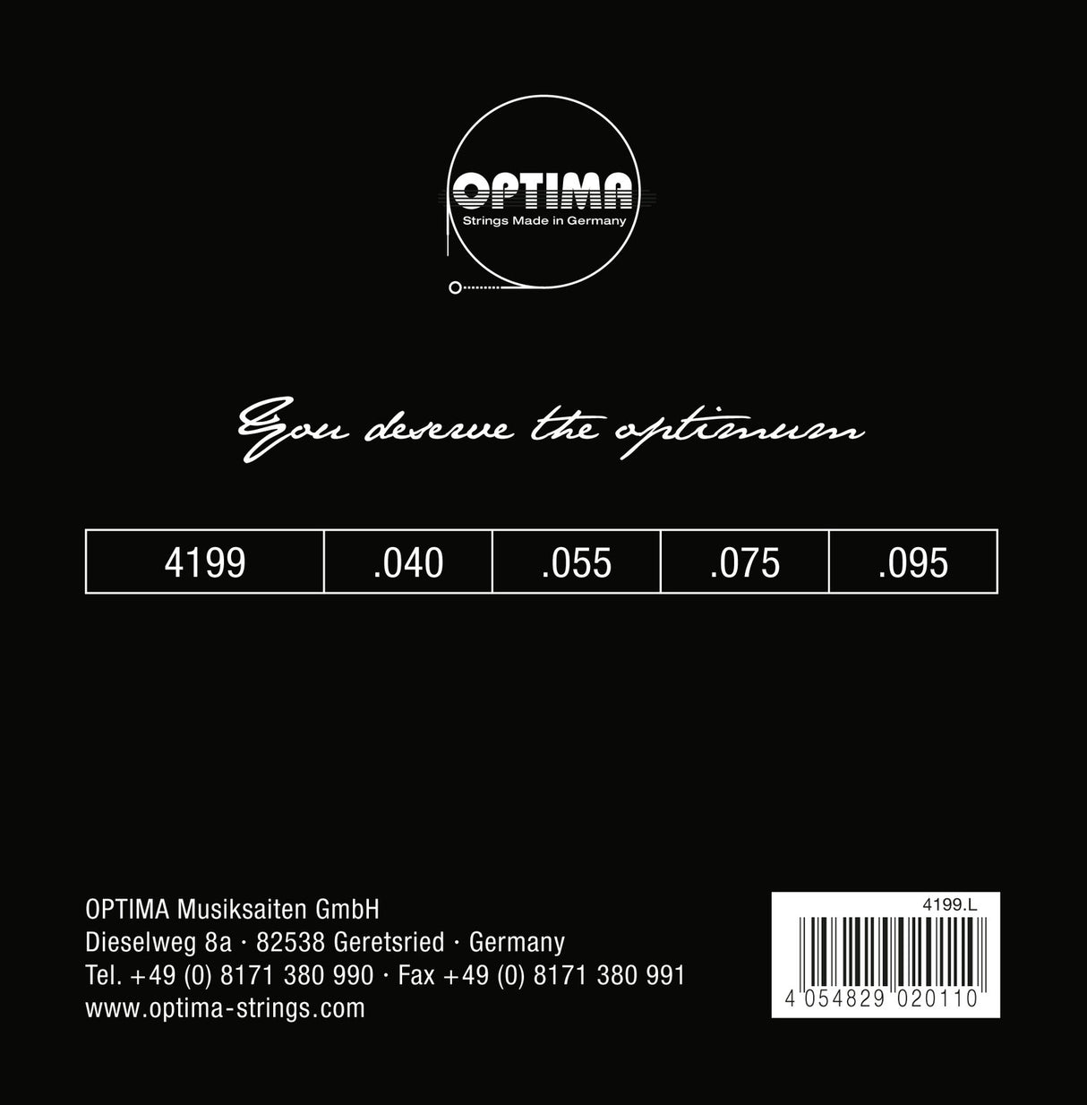 Optima E-Bass Strings Chrome Strings. Round Wound Short Scale - Set 4199S (4-str. short-scale)