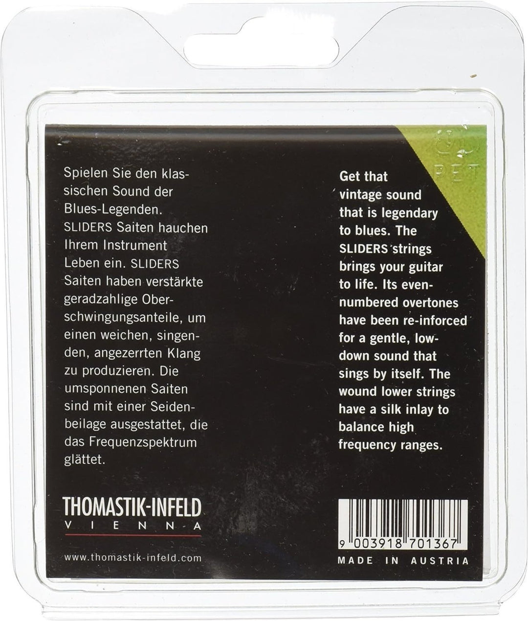 Cordes Thomastik-Infeld pour guitare électrique Sliders Blues Series - Set 010 medium (SL110)