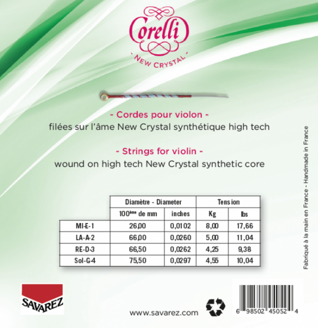 Cordes de violon Corelli New Crystal - Medium-light (700MLB)