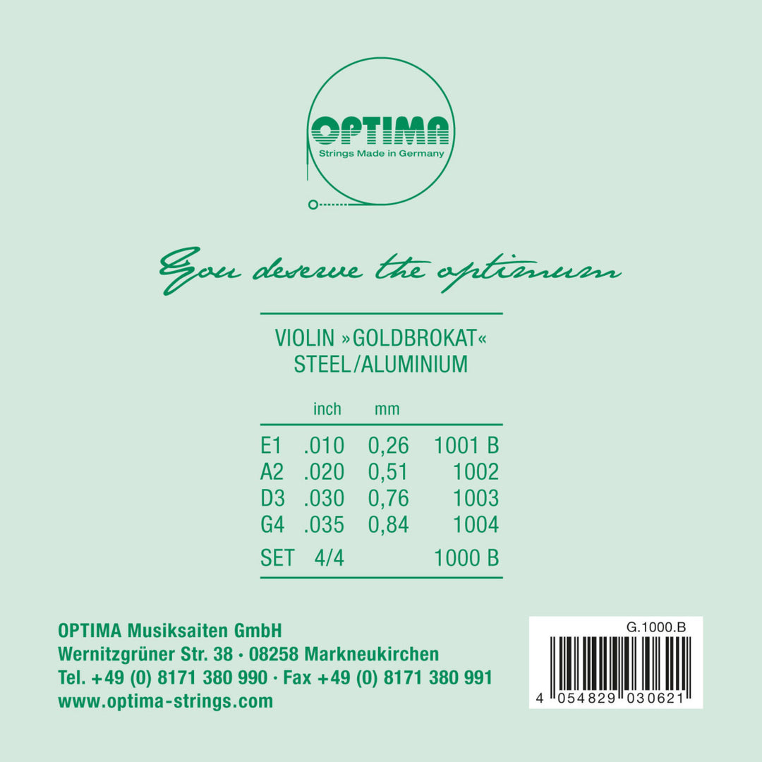 Optima Cordes de violon Goldbrokat - Set 4/4 (1000B)