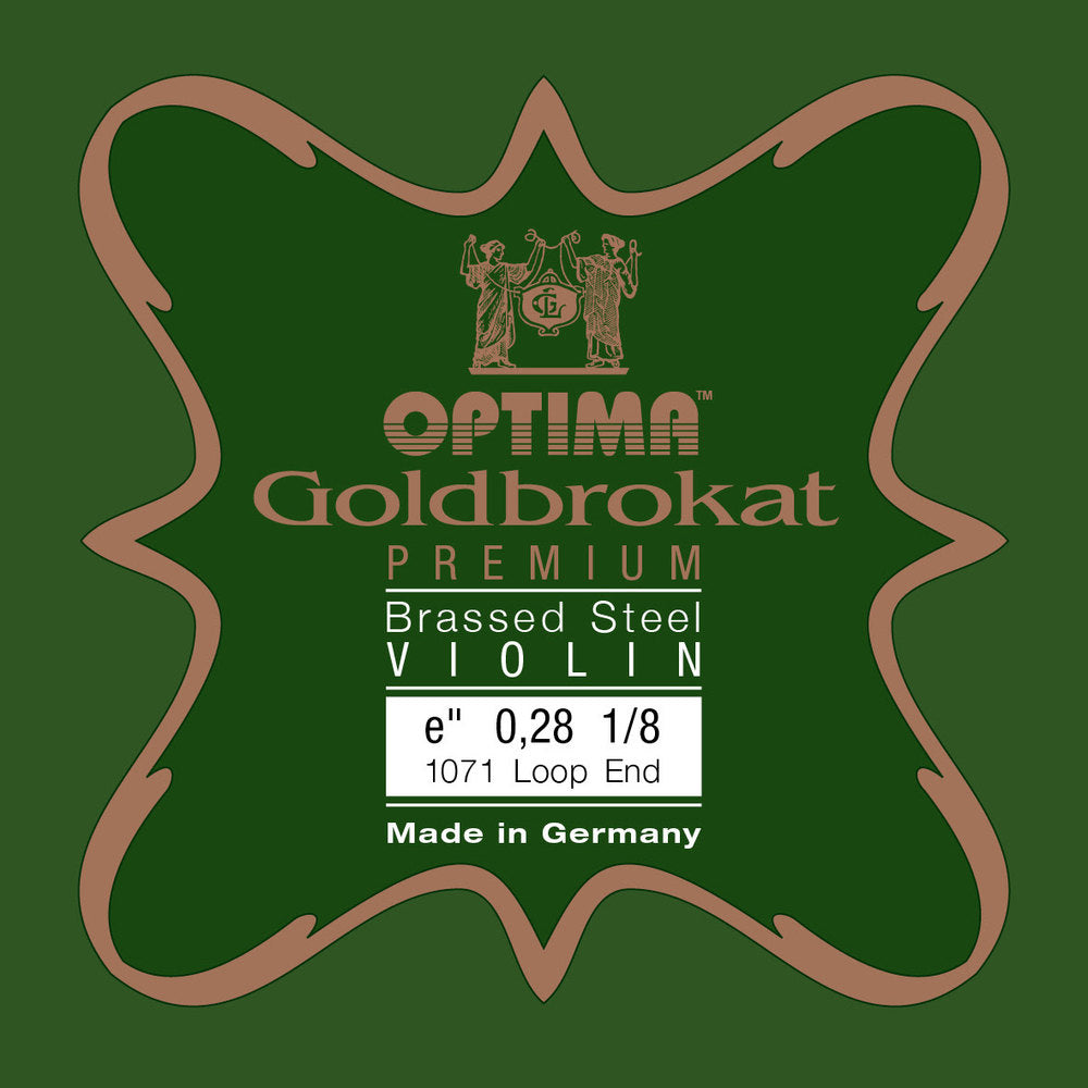 Optima Goldbrokat Premium Brassed corde de mi pour violons 1/8, 0,28 mm, boucle