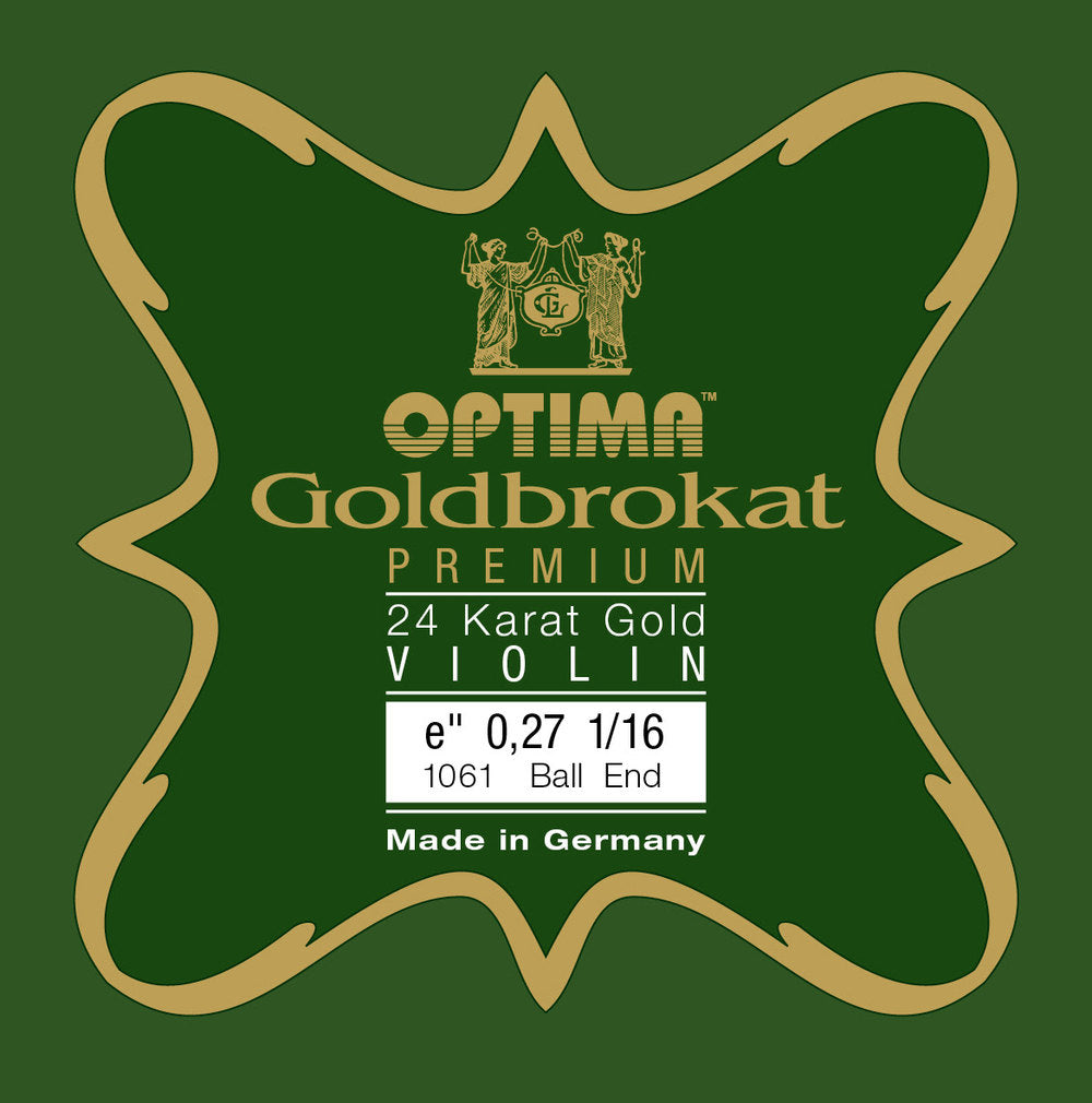 Optima Goldbrokat 24K Gold corde de mi pour violon 1/16, 0,27 mm, boule