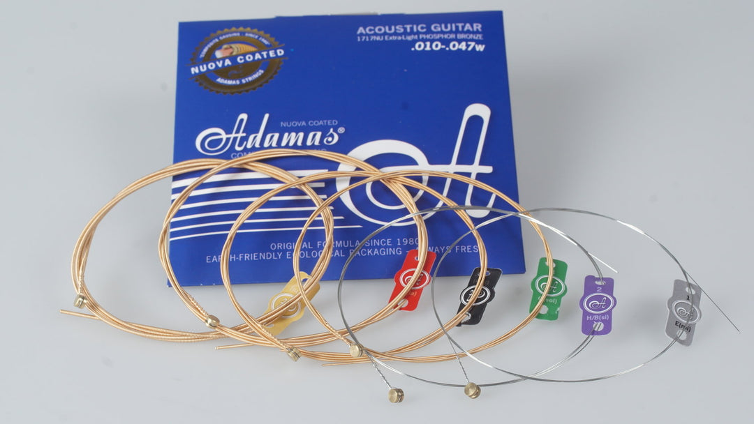 Cordes Adamas pour guitares acoustiques Nuova phosphor bronze coated - Conviennent également aux personnes allergiques (1717NU)