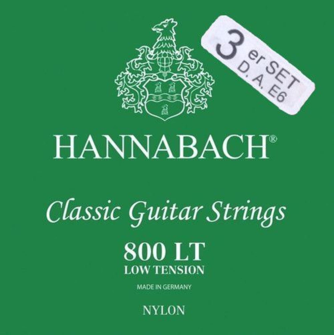 Hannabach Cordes pour Guitares classiques Serie 800 Low tension plaquées argent - Set de 3 basses (8007LT)
