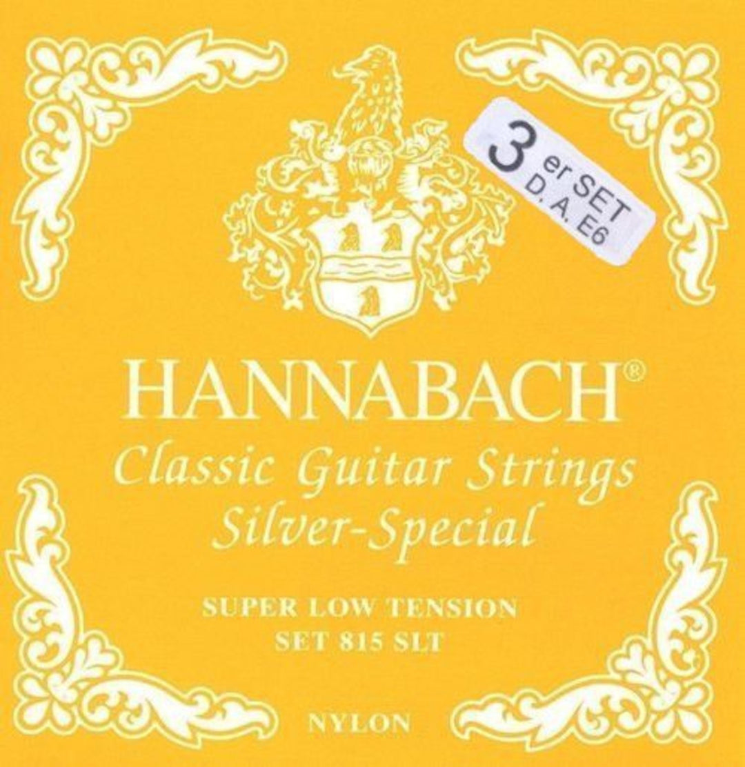 Cordes Hannabach pour guitares classiques Série 815 Super Low Tension Silver special - Set of 3 bass (8157SLT)