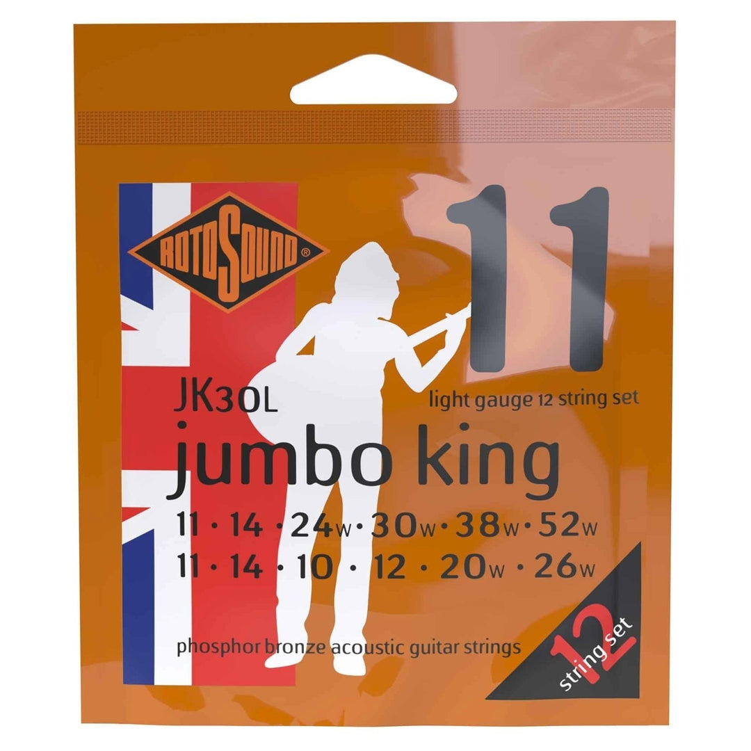 Cordes Rotosound pour guitare acoustique Jumbo King - set 12 cordes Light 11-52 (JK30L)