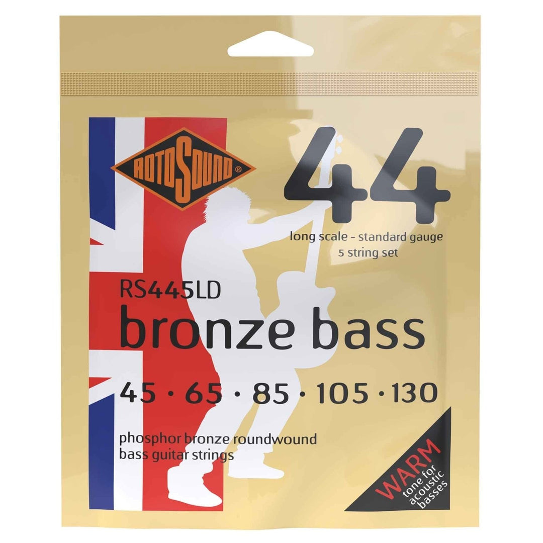 Rotosound Strings pour basse acoustique Bronze Bass 44 - set 5-string Standard 45-130 (RS445LD)