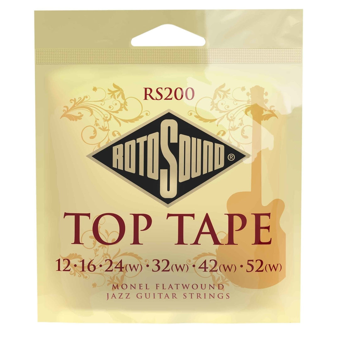 Rotosound Cordes de guitare Jazz à filet plat - Ensemble Flatwound 12-52 (RS200)