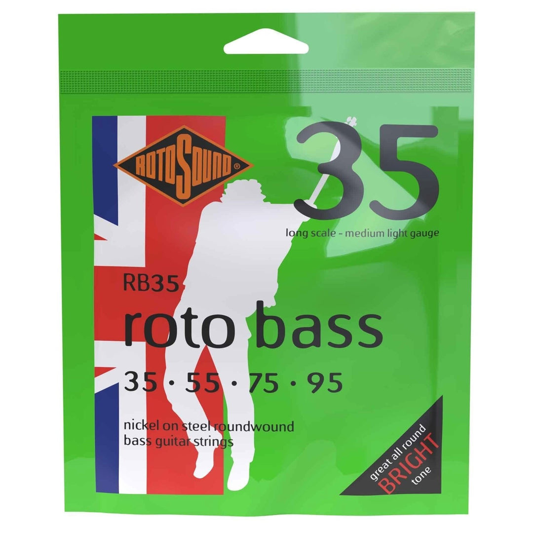 Rotosound Cordes de basse électrique Roto Bass - Jeu 4 cordes Nickel Medium Light 35-95 (RB35)