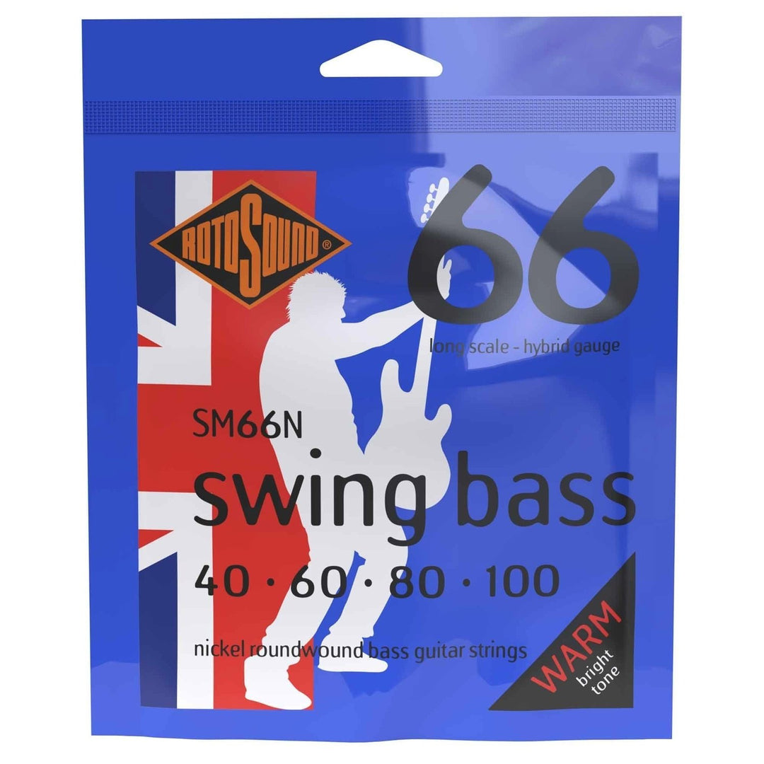 Rotosound Cordes de basse électrique Swing Bass 66 - Set 4 cordes Nickel Hybrid 40-100 (SM66N)