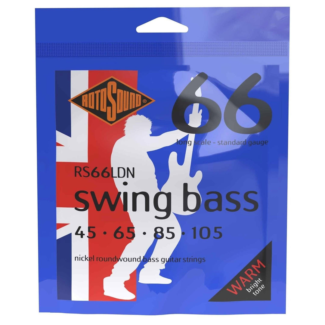 Rotosound Cordes de guitare basse électrique Swing Bass 66 - Jeu 4 cordes Nickel Standard 45-105 (RS66LDN)