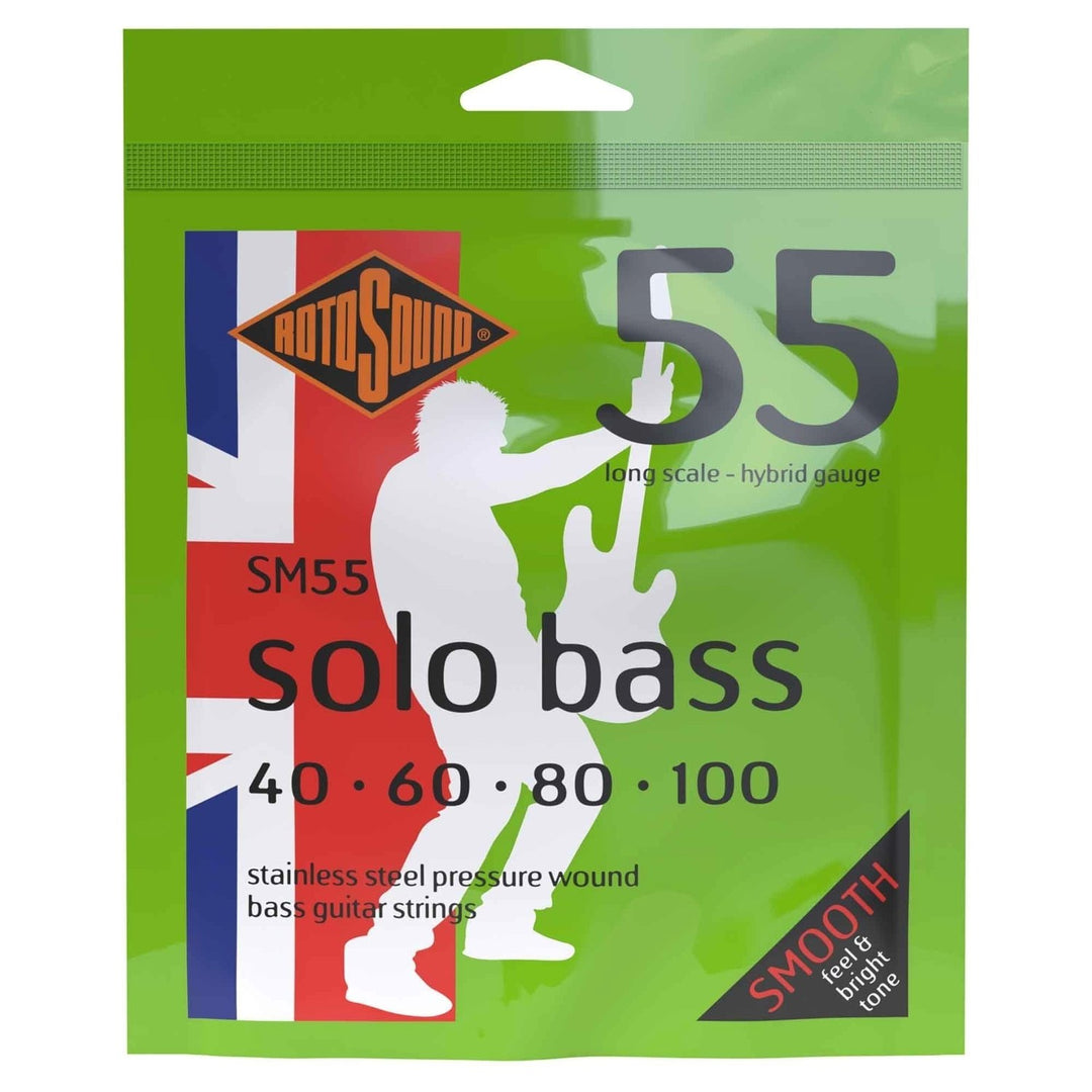 Rotosound Cordes de basse électrique Solo Bass 55 - Set 4 cordes Hybrid 40-100 (SM55)