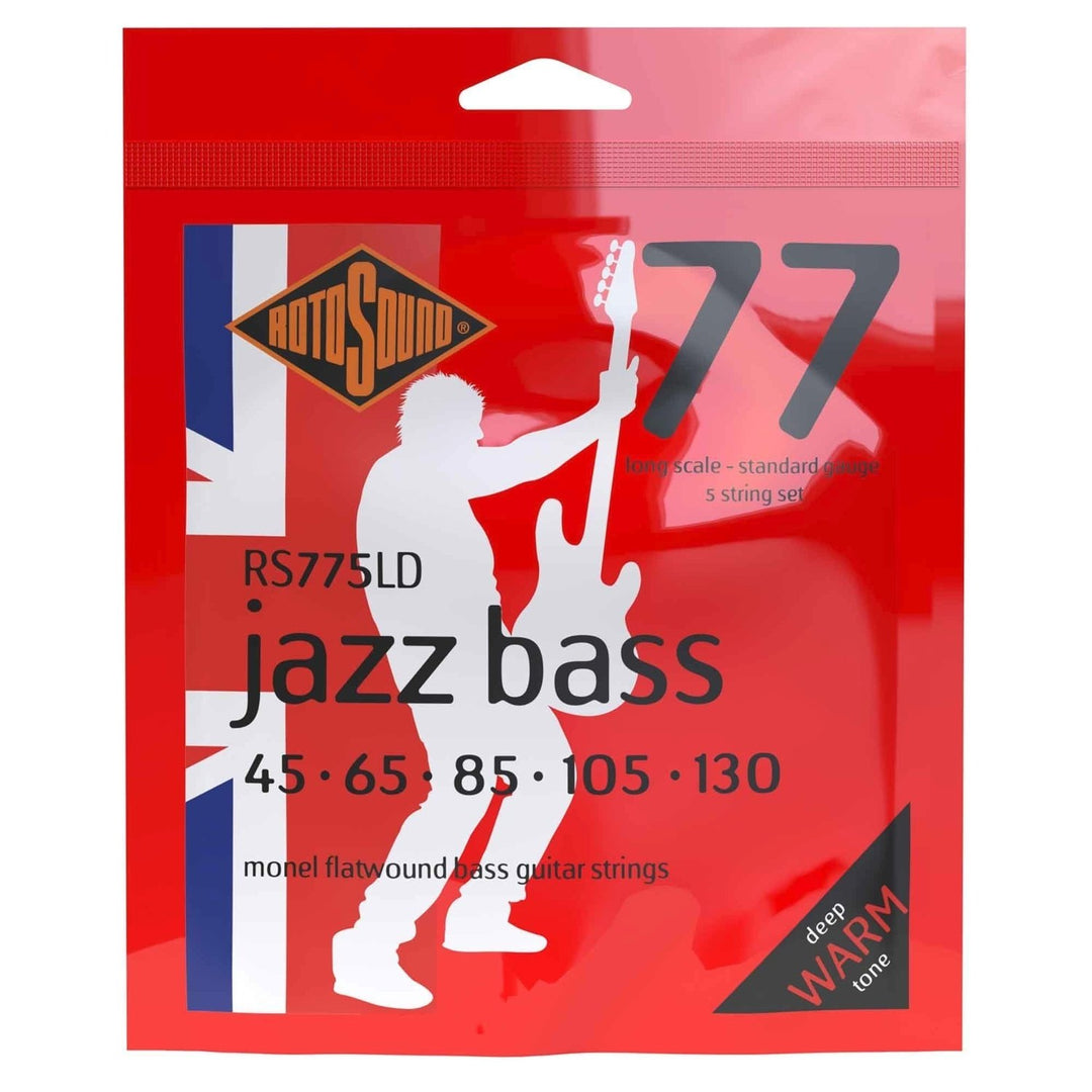 Rotosound Cordes de Jazz Bass Jazz Bass 77 - Jeu 5 cordes Flatwound Standard 45-130 (RS775LD)