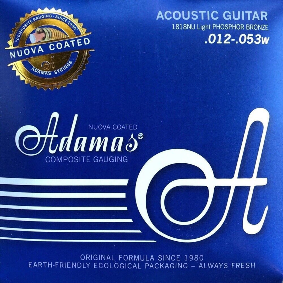 Cordes Adamas pour Guitare acoustique Nuova en bronze phosphoreux revêtu - Light .012-.053 (1818NU)