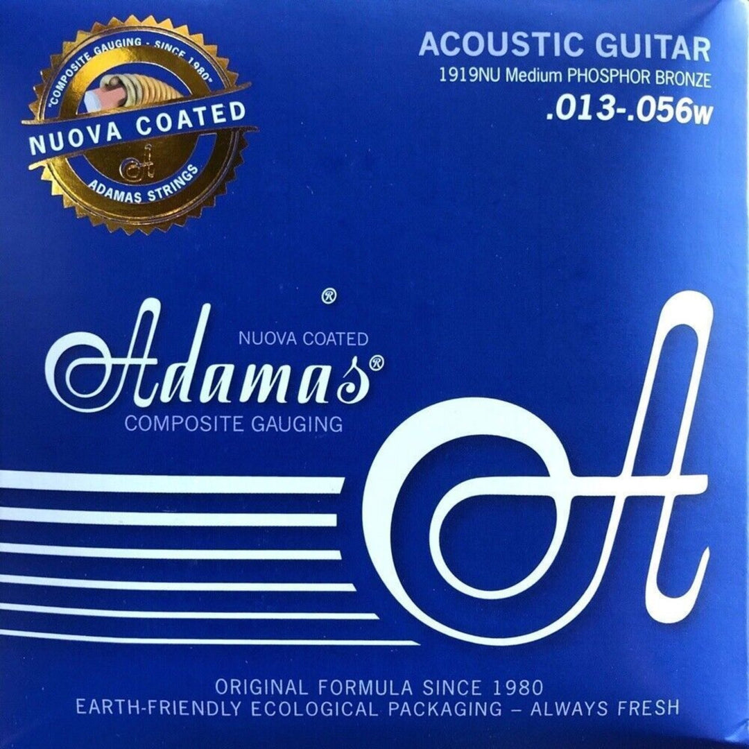 Adamas Strings pour Acoustic guitares Nuova phosphor bronze coated - Medium .013-.056 (1919NU)