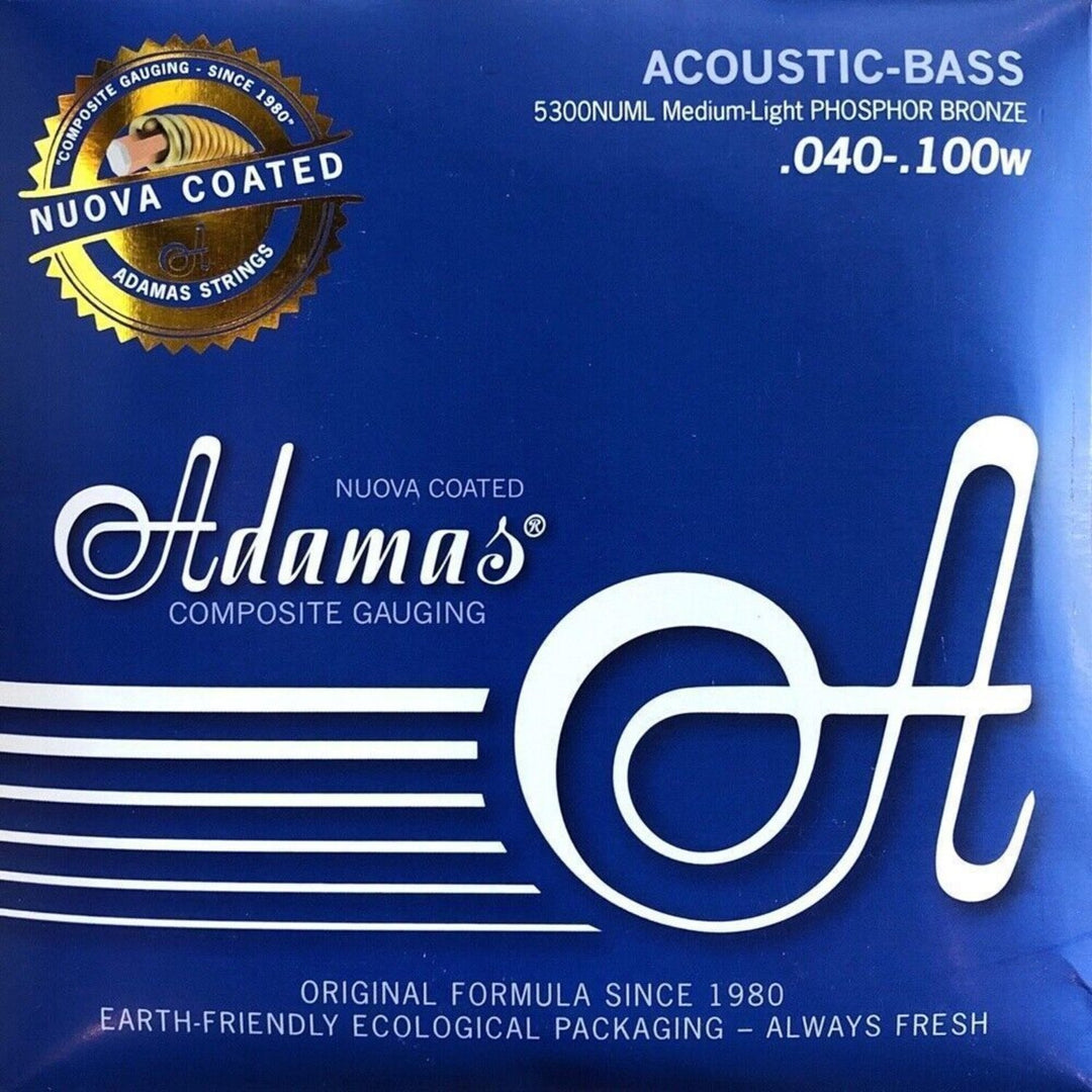 Cordes Adamas pour basse acoustique Nuova coated - Set 4 cordes med-light (5300NU-ML)