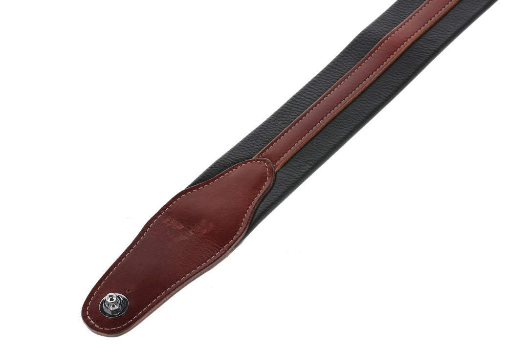 GEWA Sangles de Guitares Prestige 65 rembourrées avec Security Locks - croco noir/marron