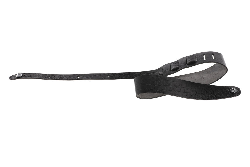GEWA Premium Plain 70 sangle de guitare avec Security Locks, noire, grainée