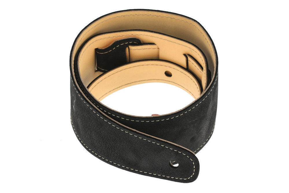 GEWA Regular 70 sangle de guitare en cuir, Satin Black