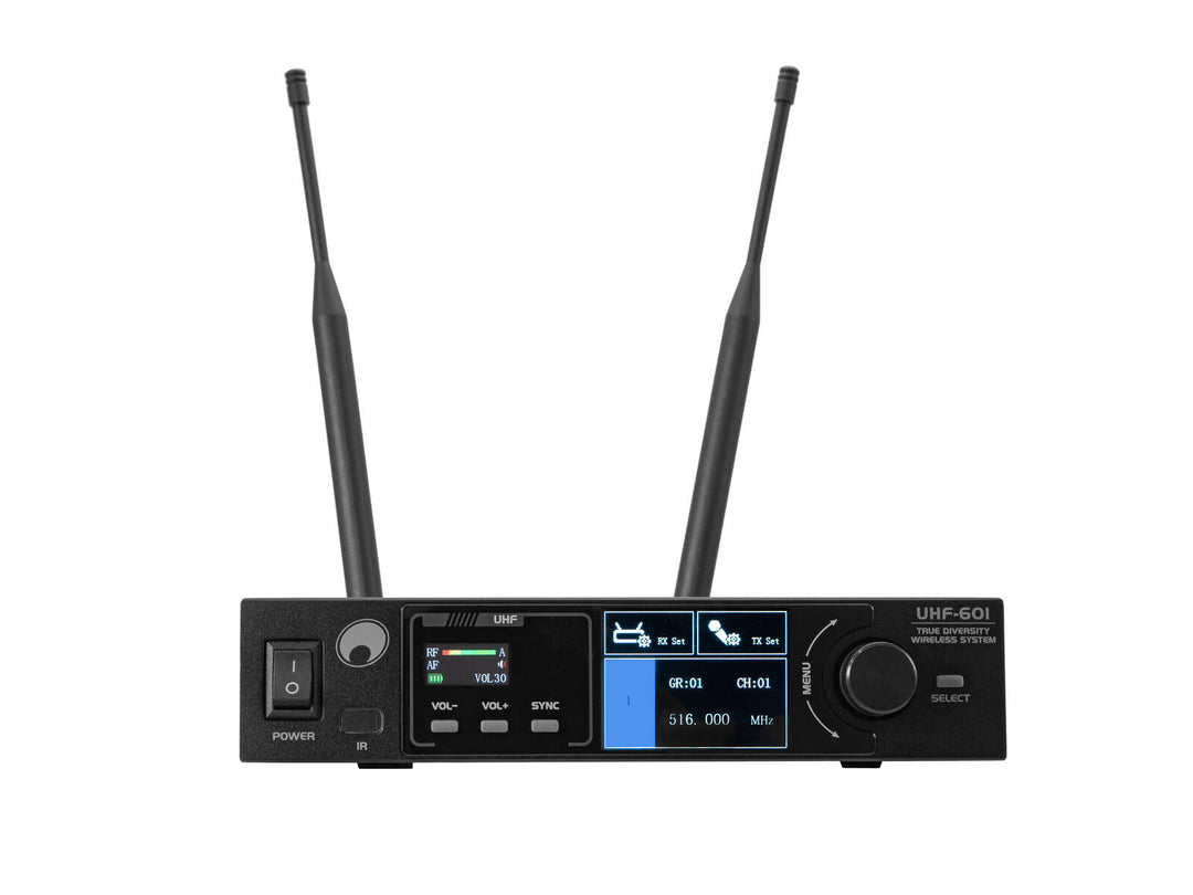 OMNITRONIC UHF-601 Système de microphone sans fil à 1 canal 823-832/863-865 MHz