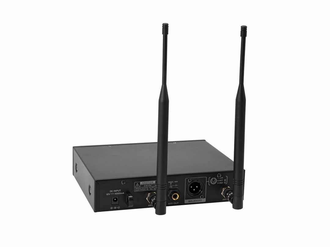 OMNITRONIC UHF-601 Système de microphone sans fil à 1 canal 823-832/863-865 MHz