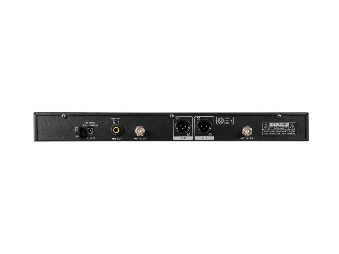 OMNITRONIC UHF-602 Système de microphones sans fil à 2 canaux 520-554 MHz